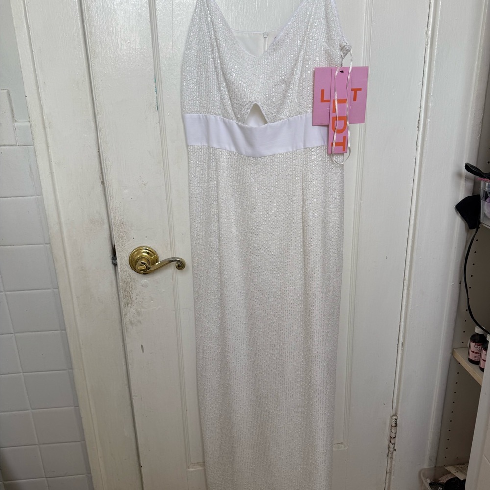 Elegant White Sequin Gown